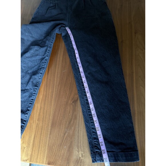 Madewell Tapered Black Denim Overalls Women Size 2 Clybourn Wash Crisscross Back - Picture 9 of 16
